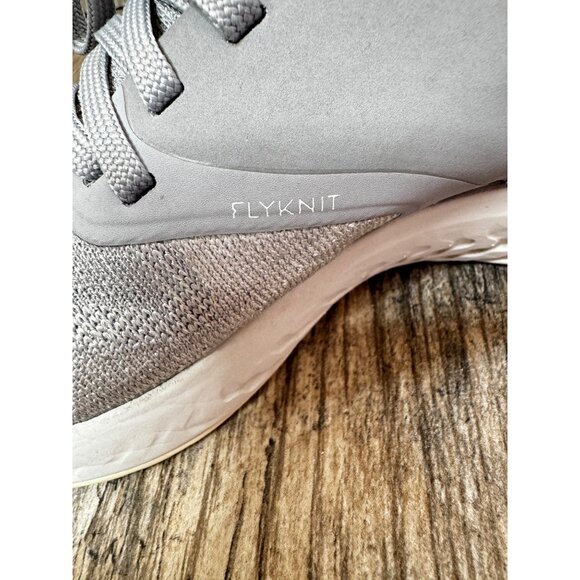 NIKE ODYSSEY REACT FLYKNIT WOLF GRAY WHITE SNEAKERS WOMEN SIZE 8 AH1016 - Picture 9 of 12